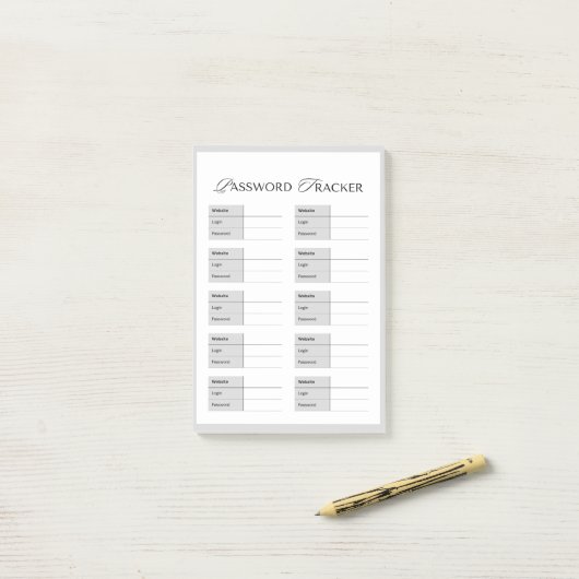 Post-it® Notes post-it Secure Password Tracker (Sur un bureau)
