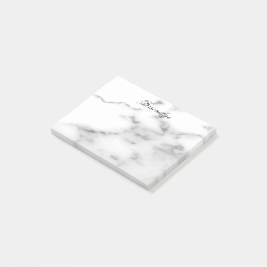 Post-it® Notes postales de l'arrière - plan en marbre blanc (Incliné)