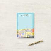 Post-it® Notes postales de l'enseignant personnalisé du bus (Sur un bureau)