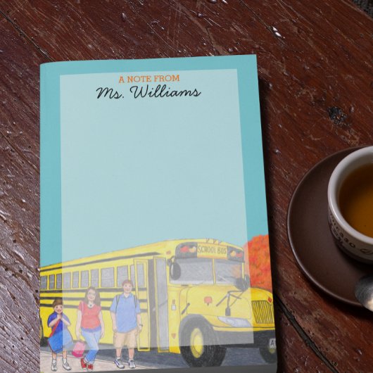 Post-it® Notes postales de l'enseignant personnalisé du bus
