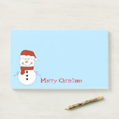 Post-it® Notes postales de Noël Snowman (Sur un bureau)