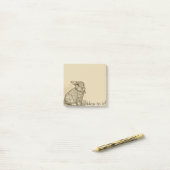 Post-it® Notes postales de Sepia Antique Bunny Rabbit (Sur un bureau)