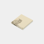 Post-it® Notes postales de Sepia Antique Bunny Rabbit (Incliné)