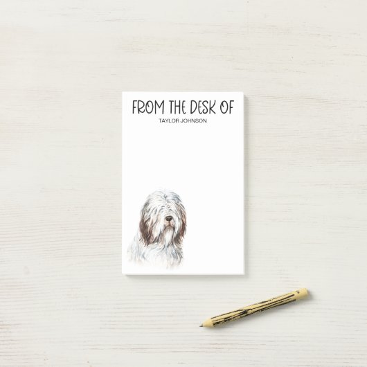 Post-it® Notes postales de Sheepdog Lover (Sur un bureau)