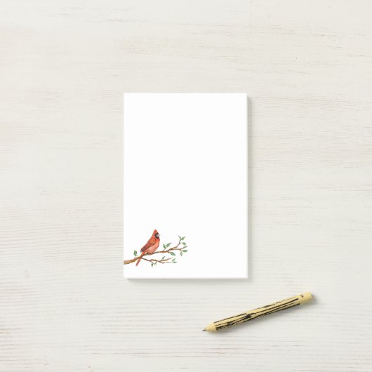 Post-it® Notes postales du Cardinal du Nord (Sur un bureau)