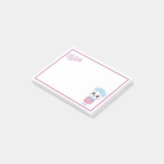 Post-it® Notes postales du chaton d'hiver blanc (Incliné)