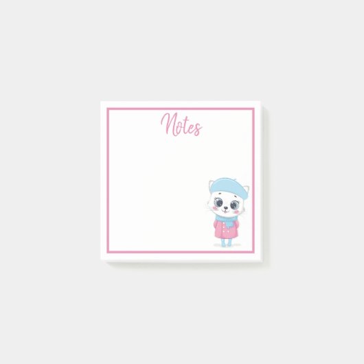 Post-it® Notes postales du chaton d'hiver blanc (Devant)