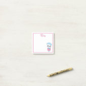 Post-it® Notes postales du chaton d'hiver blanc (Sur un bureau)