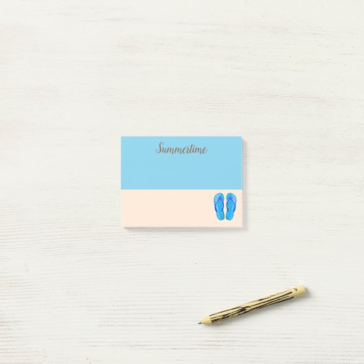 Post-it® Notes postales du jour de la plage (Sur un bureau)