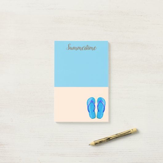 Post-it® Notes postales du jour de la plage (Sur un bureau)