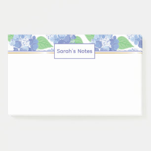 Post-it® Notes postales florales de l'Hydrangée bleue perso