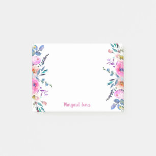 Post-it® Notes postales florales personnalisées