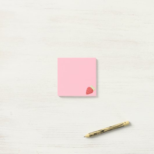 Post-it® Notes postales fraises (Sur un bureau)