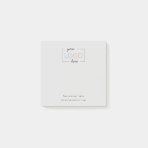 Post-it® Notes postales grises sur le logo de l'entreprise