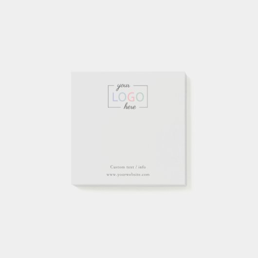 Post-it® Notes postales grises sur le logo de l'entreprise  (Devant)