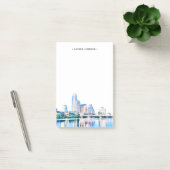 Post-it® Notes postales personnalisées Autin Texas Skyline (Bureau)