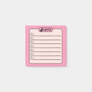 Post-it® Notes postales personnalisées de chats noirs migno