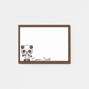 Post-it® Notes postales personnalisées de l'ours Kawaii Pan