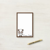 Post-it® Notes postales personnalisées de l'ours Kawaii Pan (Sur un bureau)