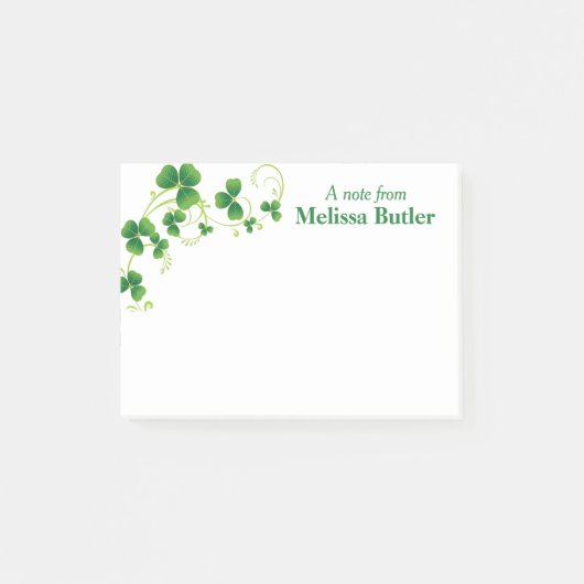Post-it® Notes postales personnalisées des vignes shamrocks (Devant)
