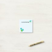 Post-it® Notes postales Roses bleues (Sur un bureau)