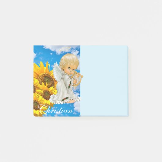 Post-it® Notes Poster Notes, Sunflower Baby Angel Floral (Devant)