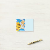 Post-it® Notes Poster Notes, Sunflower Baby Angel Floral (Sur un bureau)