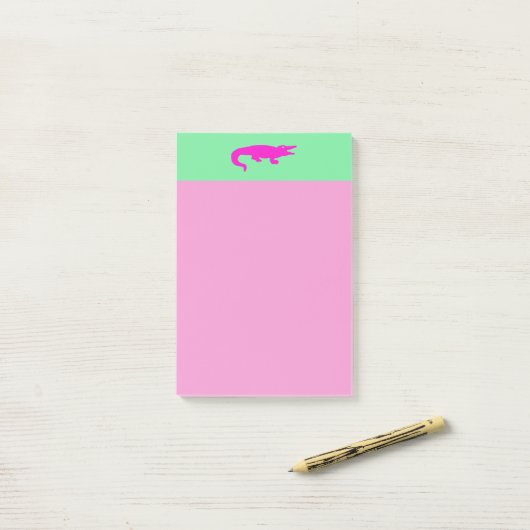 Post-it® Notes Postites de crocodile rose (Sur un bureau)