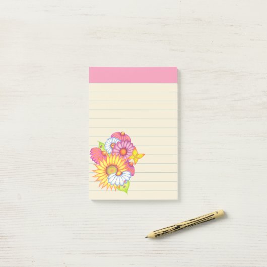 Post-it® Notes pour un Fleur sauvage d'été (Sur un bureau)
