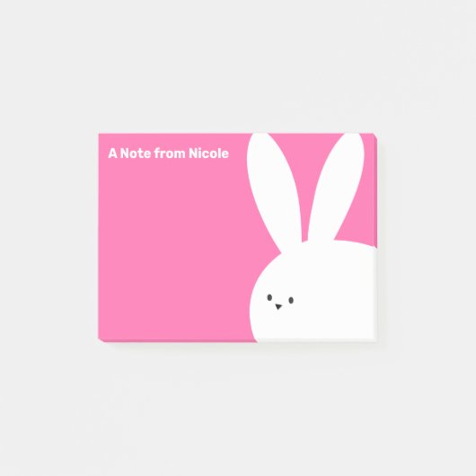 Post-it® Notes pour un lapin rose mignon pour une petite fi (Devant)