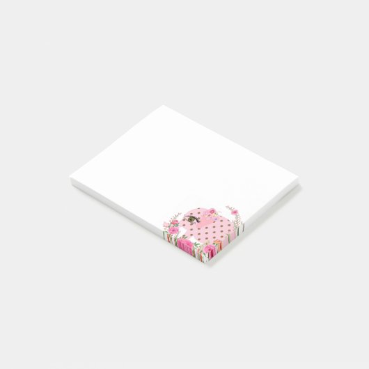 Post-it® Notes Publier Notes, Eléphant rose Floral (Incliné)