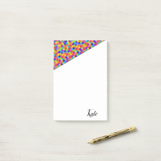 Post-it Notes Puzzle Coloré (Sur un bureau)