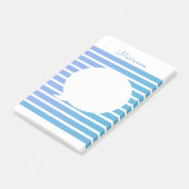 Post-it Notes rayées bleues ombré (Incliné)