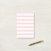 Post-it® Notes rayées rose et blanc (Sur un bureau)