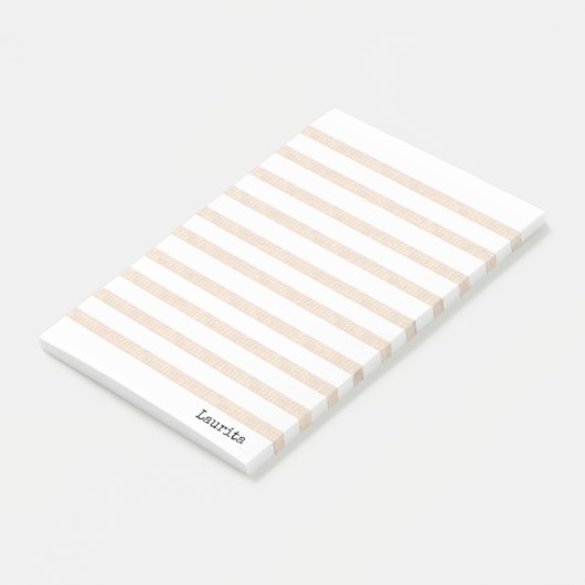Post-it® Notes Rayure Beige & Blanc (Incliné)
