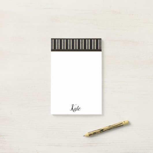 Post-it Notes Rayure Marron (Sur un bureau)