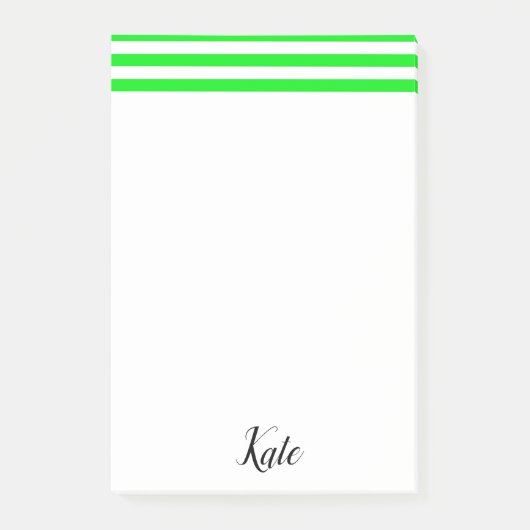 Post-it Notes Rayure Verte (Devant)