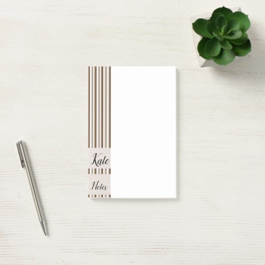 Post-it Notes Rayures Marron (Bureau)