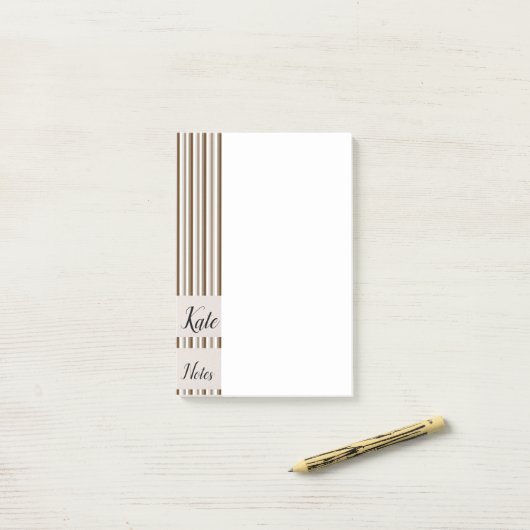 Post-it Notes Rayures Marron (Sur un bureau)