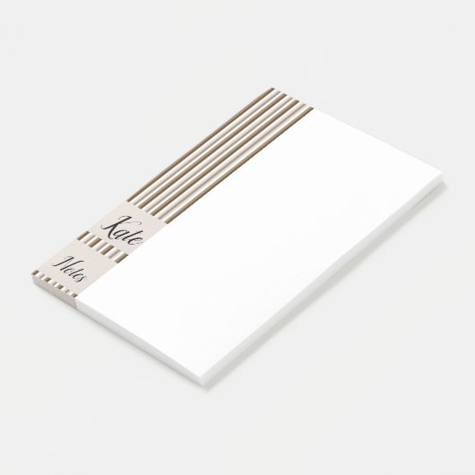 Post-it Notes Rayures Marron (Incliné)