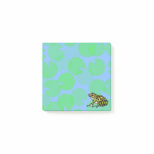 Notes repositionnables de grenouille avec nénuphar
