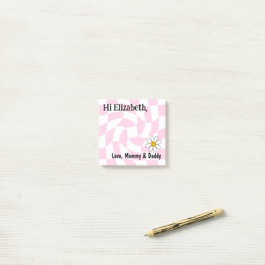 Post-it® Notes Retro Checker (Sur un bureau)