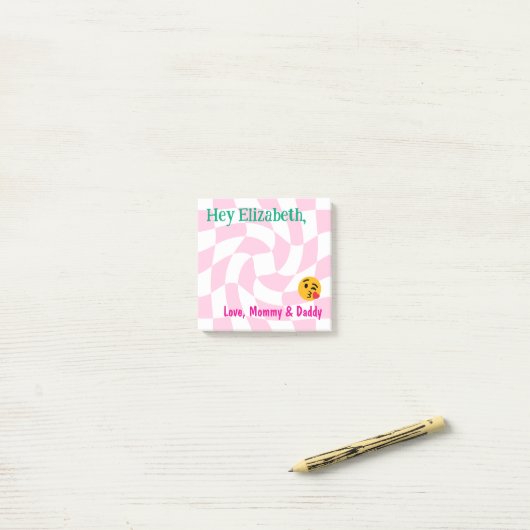 Post-it® Notes Retro Checker (Sur un bureau)