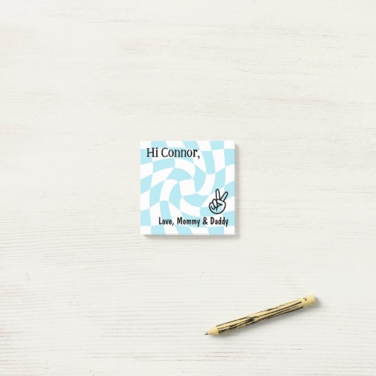 Post-it® Notes Retro Checker (Sur un bureau)
