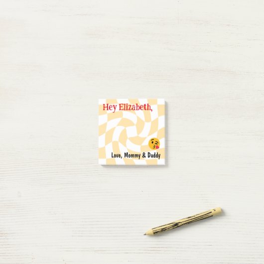 Post-it® Notes Retro Checker (Sur un bureau)