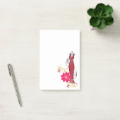 Post-it® Notes Robe Rouge Florale Fleurs Créateur de Robes (Bureau)