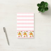 Post-it Notes Rose & Blanc Rayure Canard Poisson (Bureau)