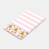 Post-it Notes Rose et Blanc Rayure Canard Poisson (Incliné)