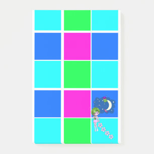 Post-it Notes Rose Féerique Carrés Bleus