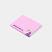 Post-it® notes rose licorne personnalisées mignonn (Incliné)